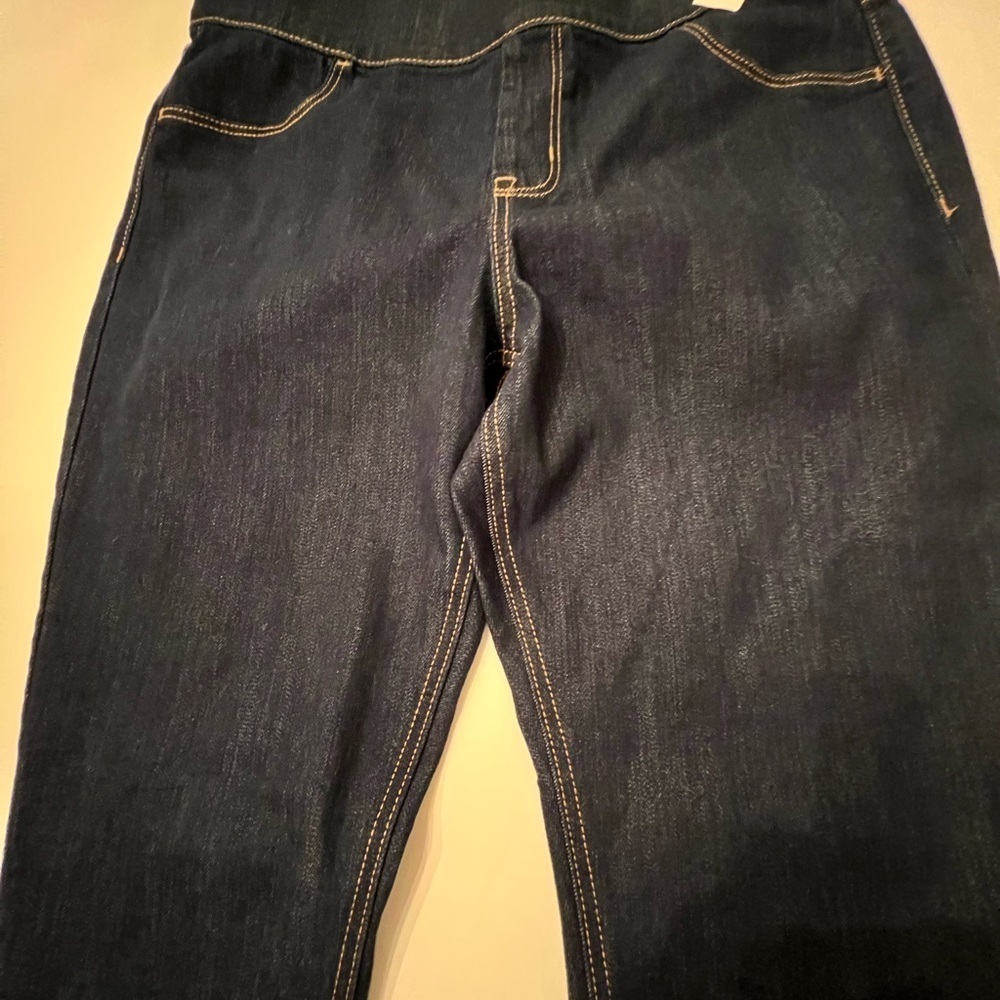 OLD NAVY MID RISE JEGGINGS PULL ON ADJUSTABLE WAIST SIZE 14. DARK BLUE